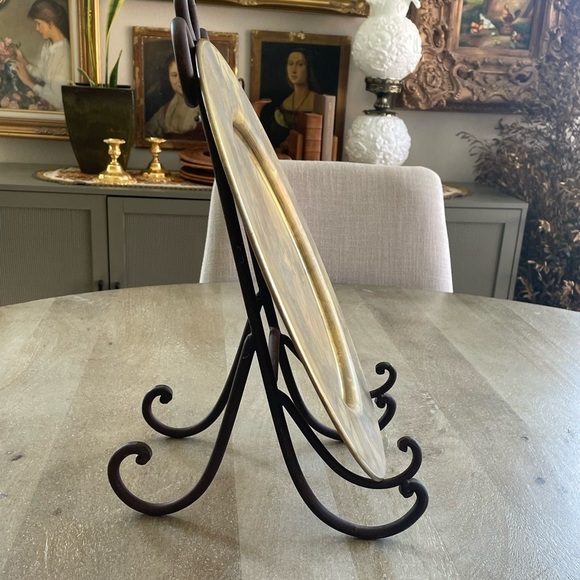 Martha Sturdy Spun brass Patina table charger or tray set of 4 - Picture 2 of 8